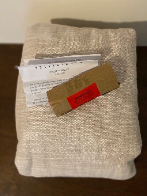 Pottery Barn Seaton Textured Cotton Curtain, 50 x 108 in-Oatmeal cotton lining