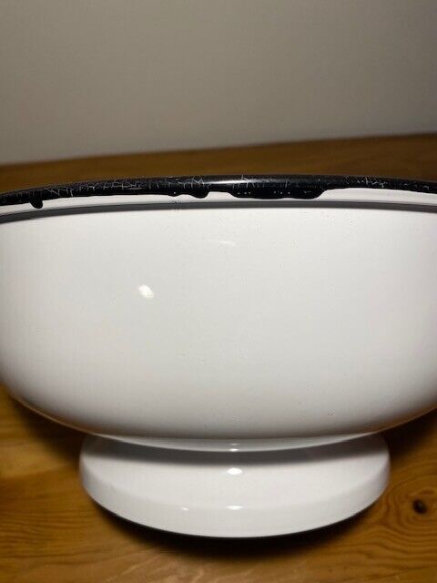 Williams Sonoma White Emaneled Pedestal Bowl, 11 3/4 in Round