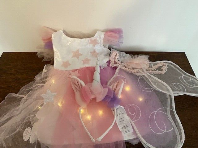 POTTERY BARN KIDS LIGHT UP UNICORN TUTU COSTUME  MULTI  3T NEW