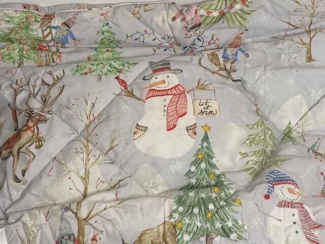 Pottery Barn Snowday Gnomes Comforter Standard Shams, Set of 2