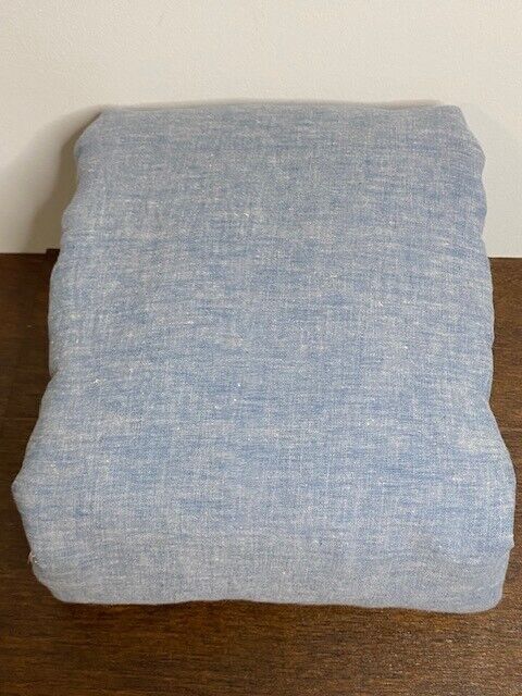 Pottery Barn K/CK Belgian Flax Linen Duvet, & 1 Dbl Flange King Sham, Chambray