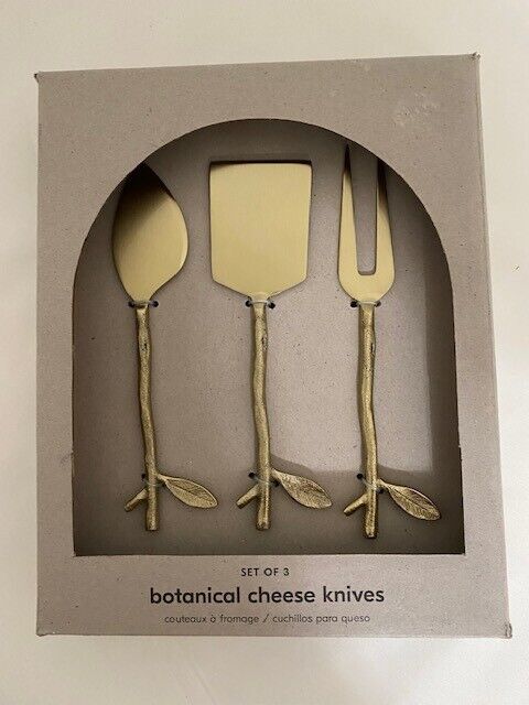 West Elm Botanical Brass Cheese Knives