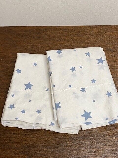 Pottery Barn Kids Blue Glow in Dark Shining Star Organic Standard Pillowcase