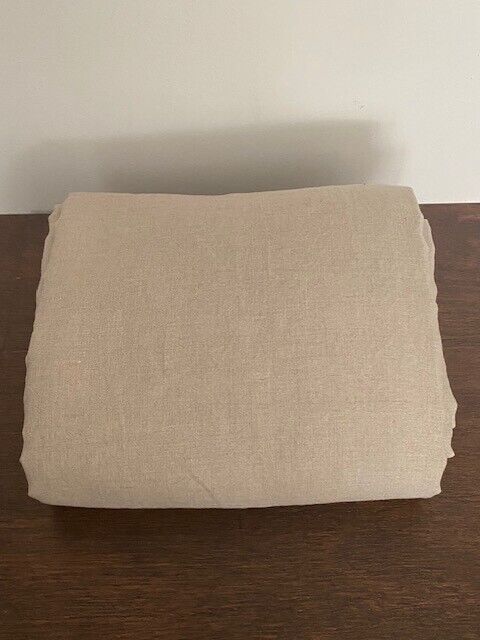 Pottery Barn F/Queen Belgian Flax Linen Duvet Cover, Dark Flax