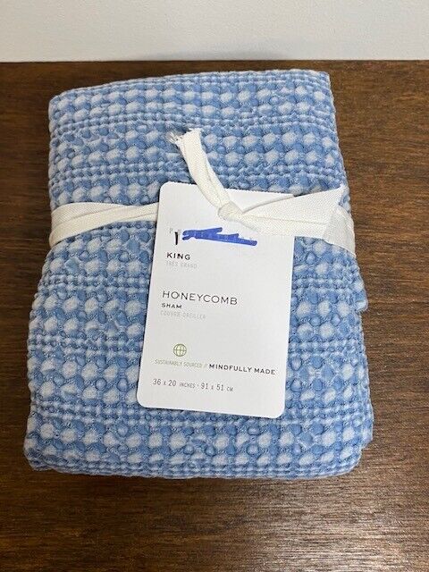 Pottery Barn King Honeycomb Cotton Sham, Chambray