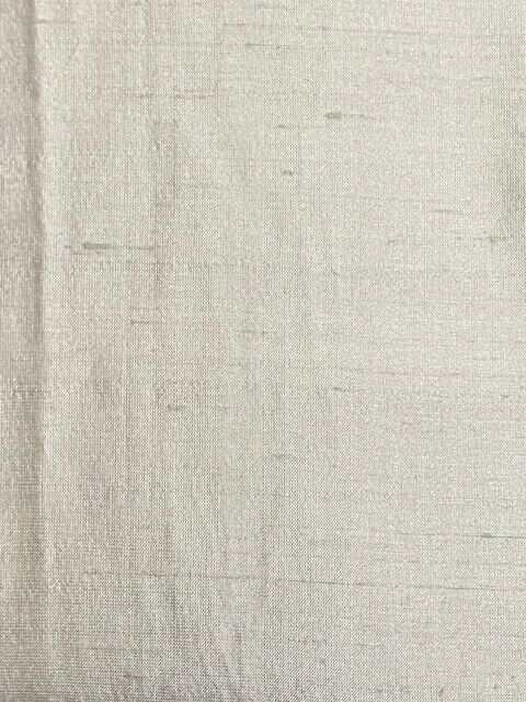 Pottery Barn 50 x 94 Dupioni Silk Curtain, Cotton Lined, Platinum