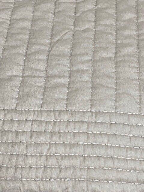 West Elm Queen Silky TENCEL™ Pick Stitch Quilt, Frost Gray