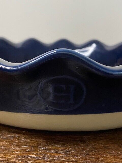 Williams Sonoma Emile Henry French Ceramic Artisan Ruffled Pie Dish, Navy