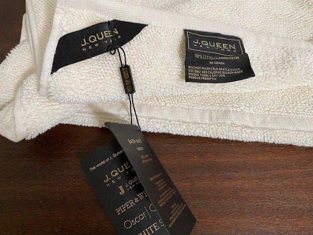 J.Queen 100% Cotton Bath Mat 32 x 20, Ivory