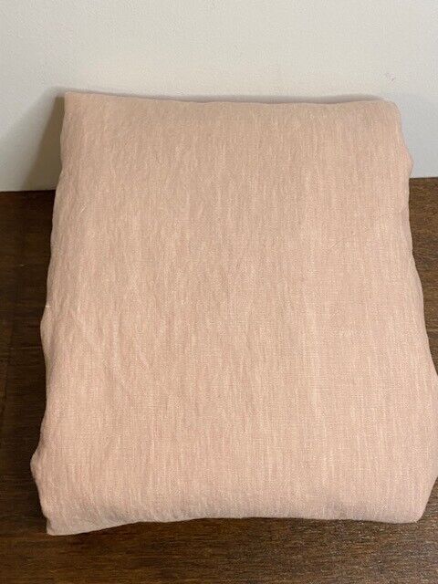 Pottery Barn 100 x 96 in Belgian Flax Linen Light Filtering Curtain-Soft Apricot