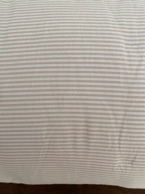 Pottery Barn F/Q Silas Reversible Striped Cotton Comforter, Flax