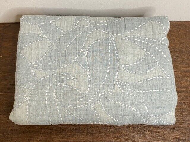 West Elm Handstitched Quilted Euro Sham, Blue tones