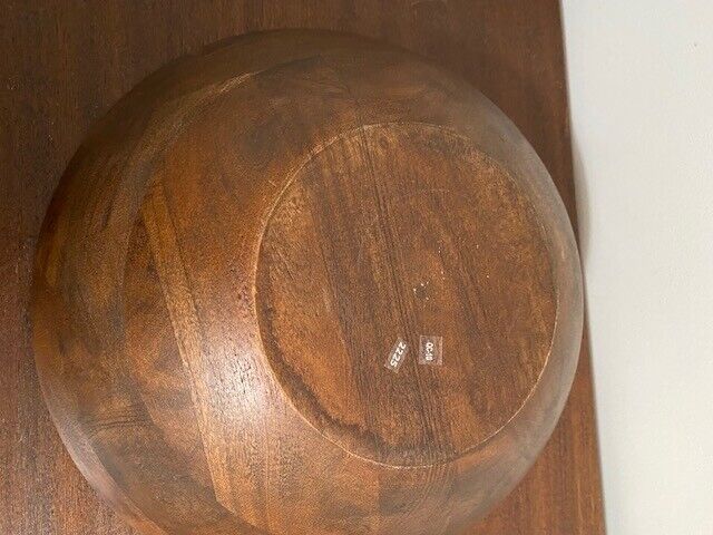 Pottery Barn Chateau Handcrafted Acacia Wood 14 in Salad Bowl