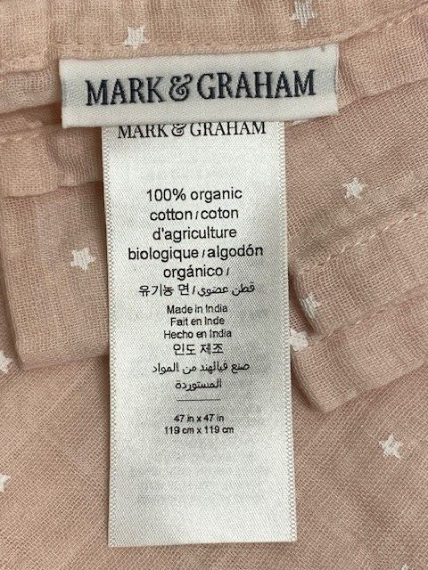 Mark & Graham 47 x 47" Baby Blanket,  Blush with Stars