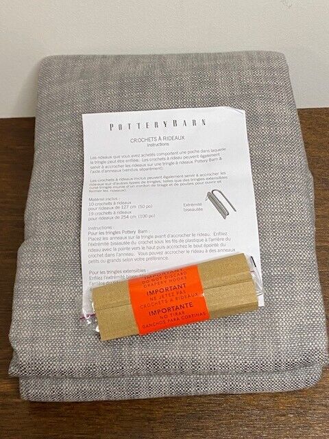 Pottery Barn Seaton Textured Cotton 50 x 96 in Cotton Lined Curtain, Flagstone