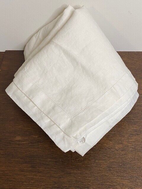 Pottery Barn Belgian Linen Tablecloth 70 x 108 in, White