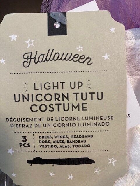 POTTERY BARN KIDS LIGHT UP UNICORN TUTU COSTUME  MULTI  3T NEW