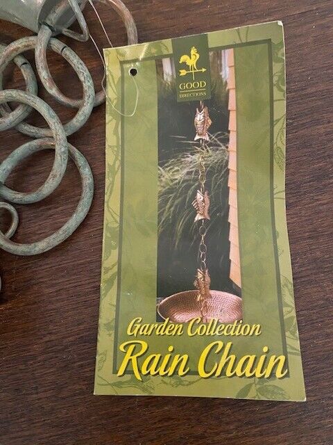 Pottery Barn Crocus Shaped Blue Verde Rain Chain, 8.5'