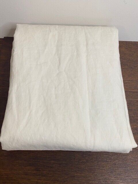 Pottery Barn 50 x 84 in Belgian Flax Linen Curtain, Cotton Lined, Ivory