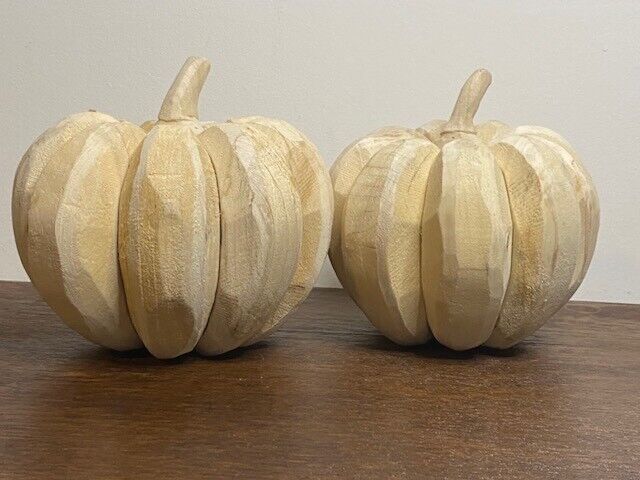 Solid Unfinished Wood Pumpkin, 8 inch