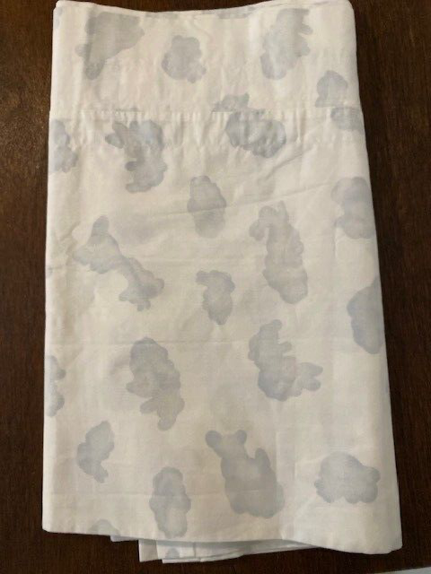 Little Suzies Zoo Cloud Patterned Curtain Valances, 84 x 18 in, Blue and White