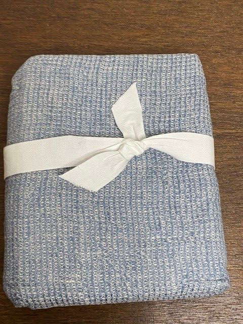 Pottery Barn Euro European Flax Linen Waffle Sham, Chambray