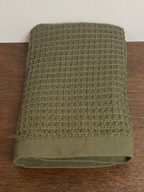 Pottery Barn Blomus Caro Waffle Bath Towel, Army Green