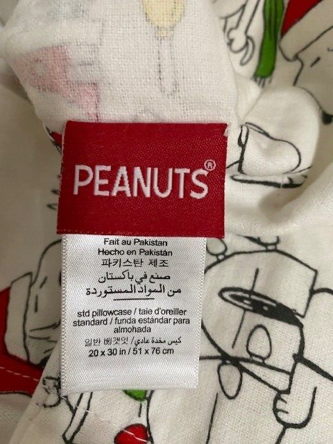 Pottery Barn Peanuts Snoopy Holiday Flannel Standard Sham