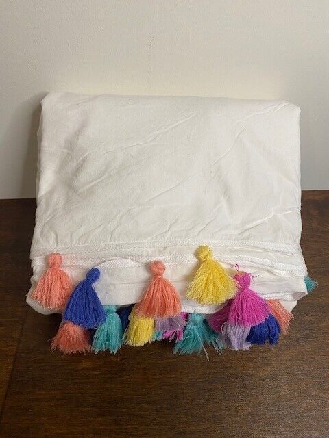 Pottery Barn Teen Queen RainbowTassel Duvet Cover