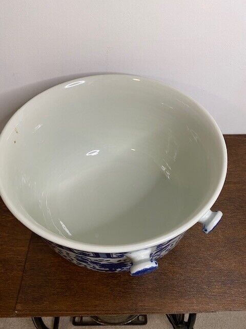 Williams Sonoma Home Aerin XL Blue and White Planter with Handles