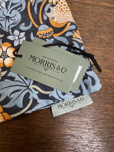 Rejuvenation Morris & Co Strawberry Thief Pillow Cover, Dark Slate & Rust