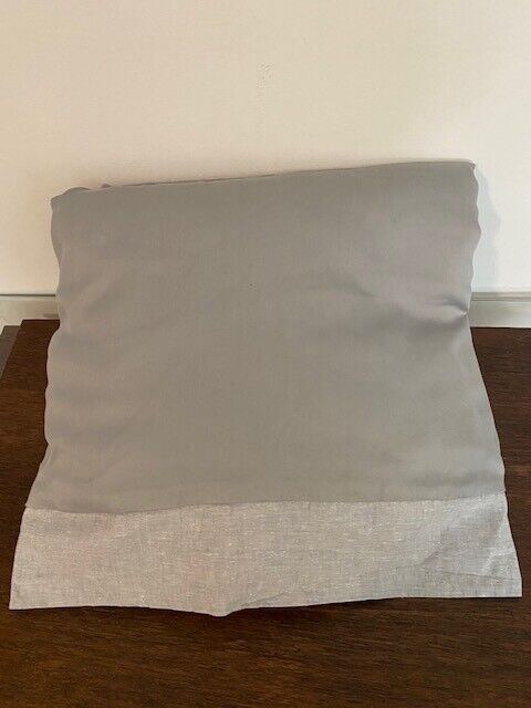 Pottery Barn F/Queen Tencel Duvet Cover with Linen Flange, Eucalyptus