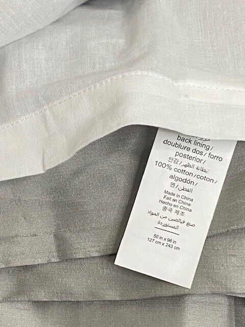 Pottery Barn 50 x 94 Dupioni Silk Curtain, Cotton Lined, Platinum