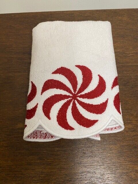 Pottery Barn Peppermint Swirl Hand Towel