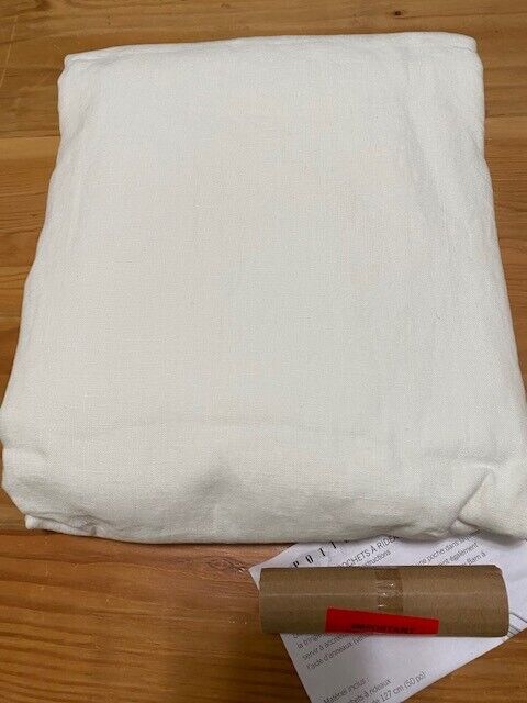 Pottery Barn Belgian Flax Linen  50 x 84 , Cotton Lined Panel-Ivory