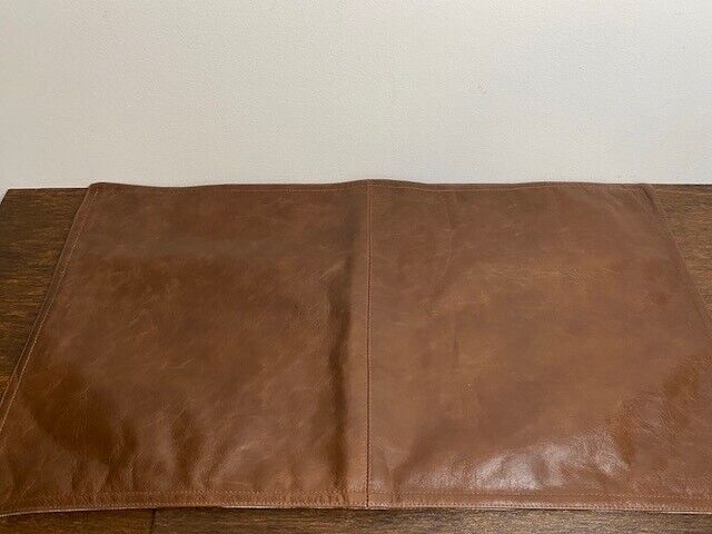 Villa Classic Home Set of 2 Kona Leather Lumbar Pillows, Brown, 14 x 26in