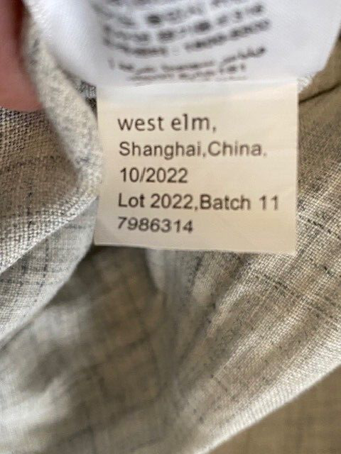 West ElmKing/Cal King European Flax Linen Duvet Cover, Frost Gray Fiber Dye