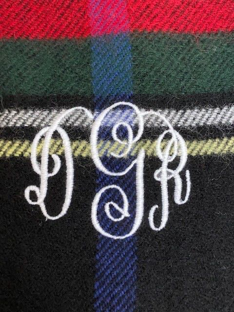 Mark & Graham Plaid Scarf with DGR Monogram