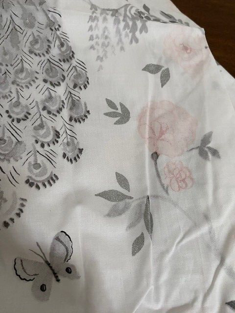 Pottery Barn Kids Demi Crib Fitted Sheet, Pink & Silver Peacocks