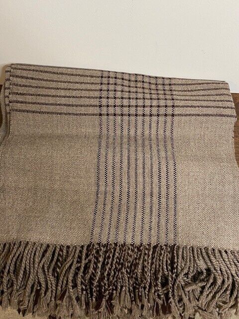 Rejuvenation Handwoven Plaid Wool Throw, 100% Wool, 56 x 72 in