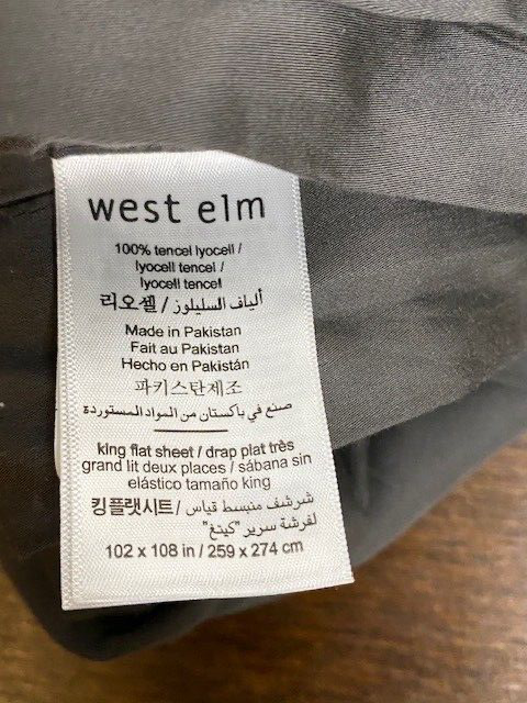 West Elm Silky TENCEL™ King Flat Sheet, & 1 King Pillowcase, Slate