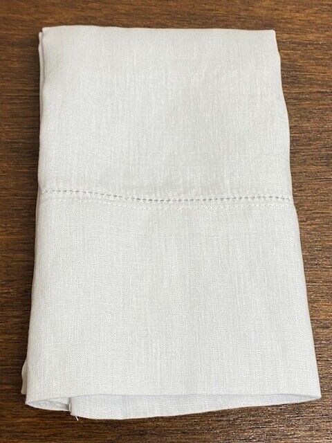 Pottery Barn Belgian Flax Linen King Pillowcase, Blue Frost