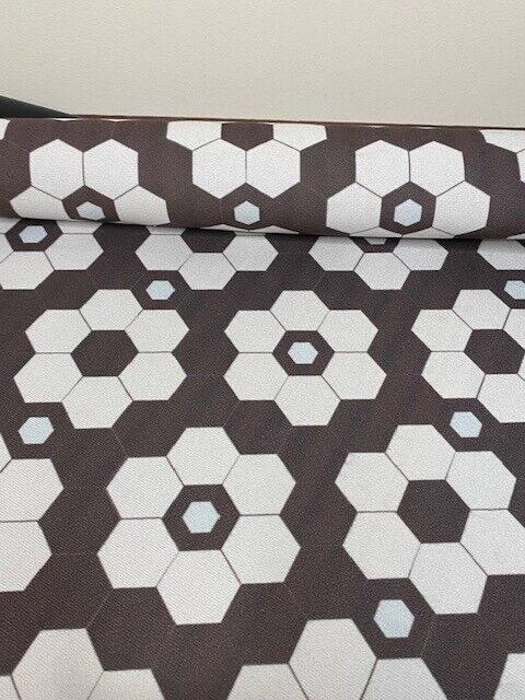 Kitchen Faux Tile Washable Non Slip Runner/Mat, Black & White-22.5 x 69.5 in