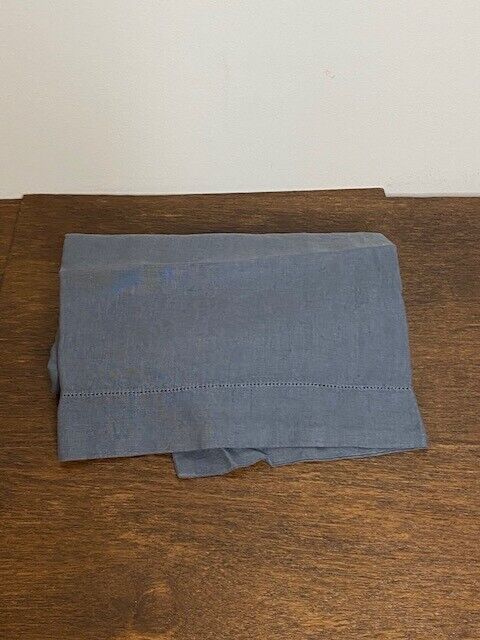 Pottery Barn Belgian Flax Linen Hemstitch Euro Sham, Steel Blue