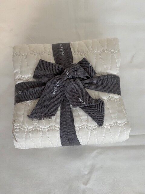 West Elm Quilted Satin 26 x 26 in Euro Sham, Ivory