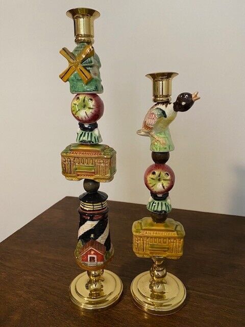 Vintage Salt & Pepper Shaker-San Francisco to the Big Apple Theme Candle Sticks