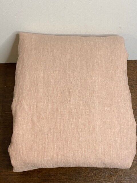 Pottery Barn 100 x 96 in Belgian Flax Linen Light Filtering Curtain-Soft Apricot