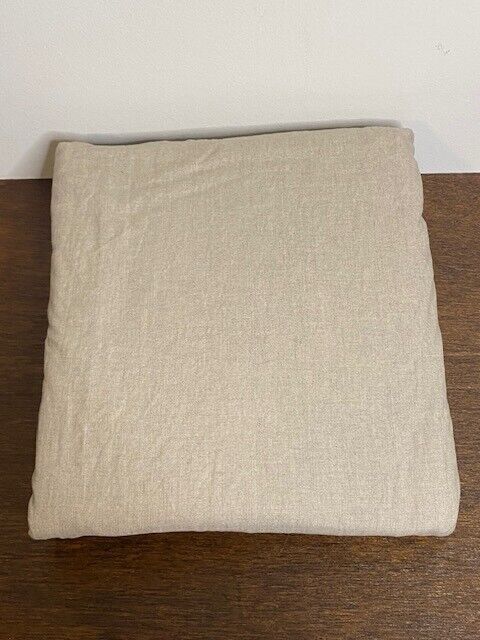 Pottery Barn 50 x 84 in Belgian Flax Linen Curtain, Cotton Lined, Dark Flax