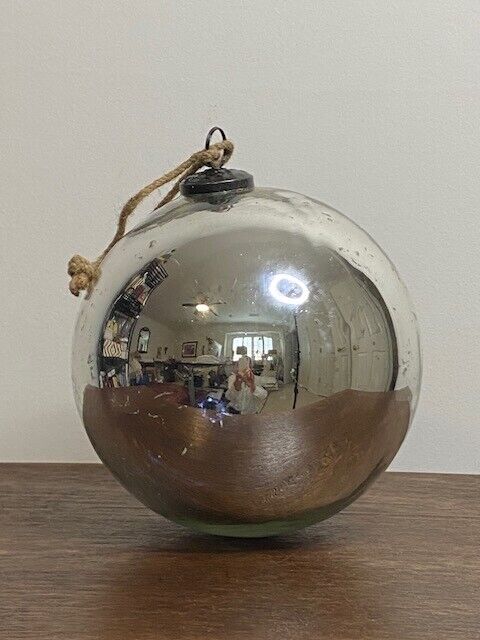 Pottery Barn 8 inch Mercury Glass Ornament, Silver