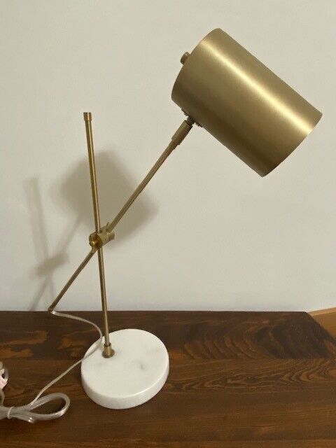 Pottery Barn Brushed Antiqued Brass Adjustable Desk Lamp